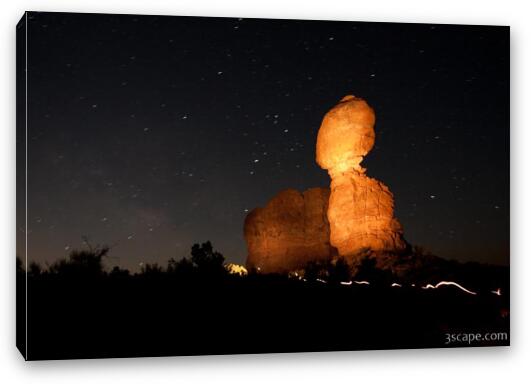 Painting with light - Balanced Rock in Arches National Park Fine Art Canvas Print