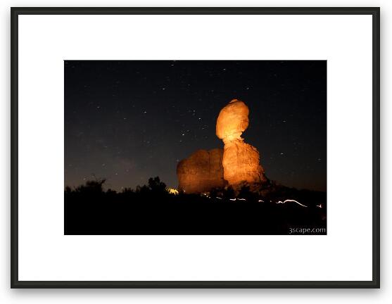 Painting with light - Balanced Rock in Arches National Park Framed Fine Art Print