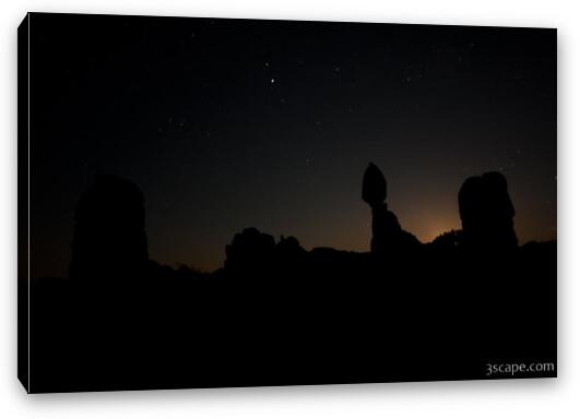 Silhouette of Balanced Rock in Arches National Park Fine Art Canvas Print