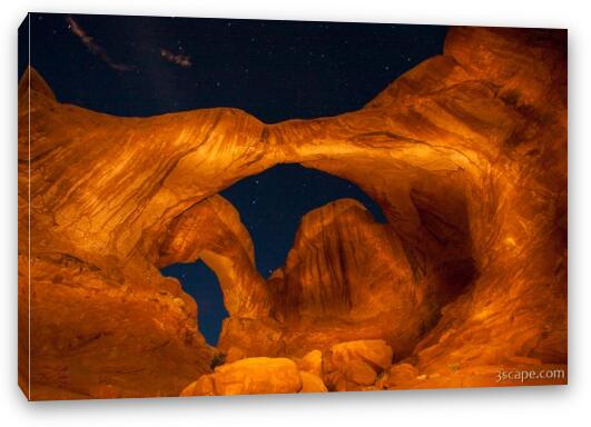 Double Arch at Night Fine Art Canvas Print