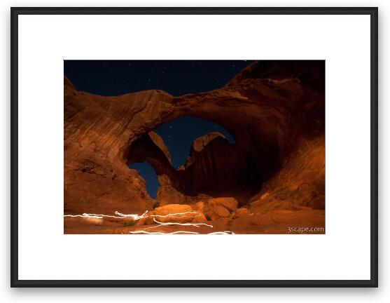 Painting with light - Double Arch in Arches National Park Framed Fine Art Print