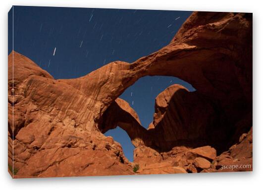 Double Arch illuminated by moonlight Fine Art Canvas Print