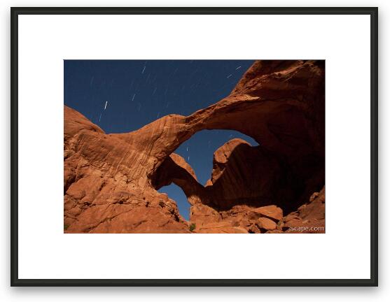 Double Arch illuminated by moonlight Framed Fine Art Print