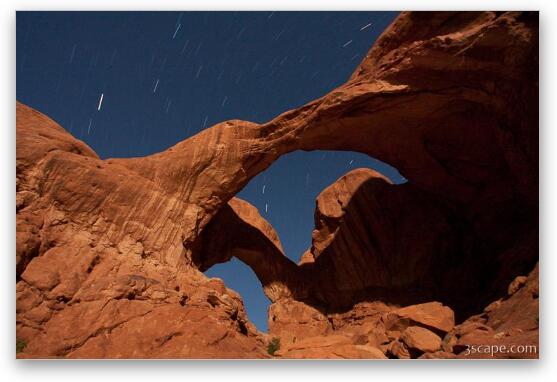 Double Arch illuminated by moonlight Fine Art Metal Print