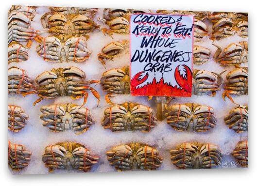 Cooked Dungeness Crab at Pike Place Fish Market Fine Art Canvas Print