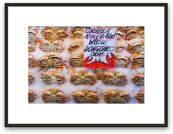Cooked Dungeness Crab at Pike Place Fish Market Framed Fine Art Print