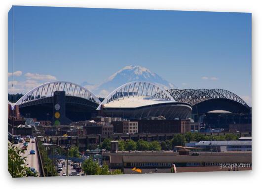 Safeco Field and Qwest Field, Seattle's stadiums Fine Art Canvas Print