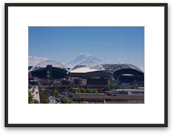 Safeco Field and Qwest Field, Seattle's stadiums Framed Fine Art Print