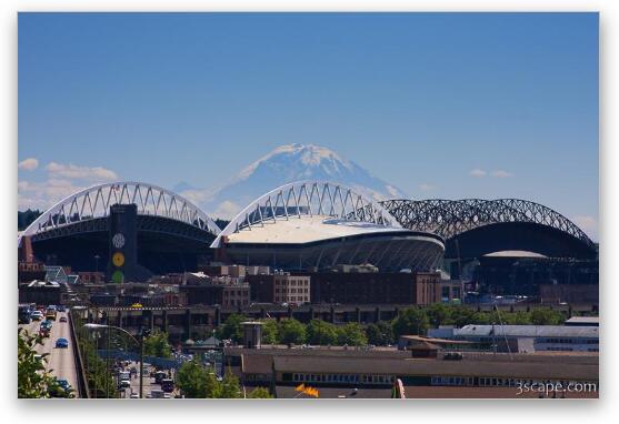 Safeco Field and Qwest Field, Seattle's stadiums Fine Art Metal Print