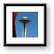 Space Needle under the Eagle sculpture, Olympic Sculpture Park Framed Print