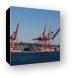 Huge ship cranes in Port of Seattle Canvas Print