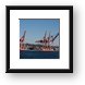 Huge ship cranes in Port of Seattle Framed Print