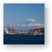 Port of Seattle with Mount Rainier Metal Print