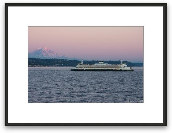 Washington State Ferry going over to Bainbridge Island Framed Fine Art Print