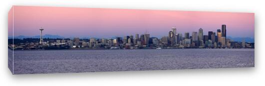 Seattle panoramic at dusk Fine Art Canvas Print