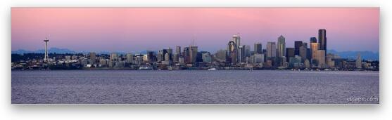 Seattle panoramic at dusk Fine Art Metal Print