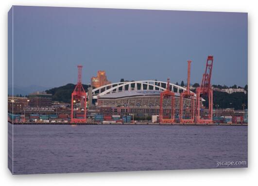 Qwest field and Port of Seattle Fine Art Canvas Print