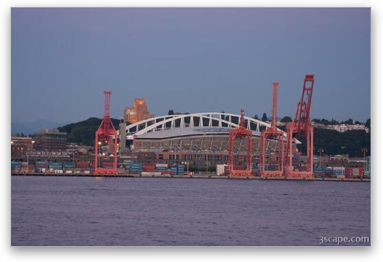 Qwest field and Port of Seattle Fine Art Metal Print