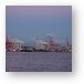 Port of Seattle with Mount Rainier at dusk Metal Print