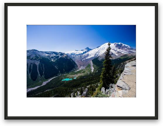 Mt. Rainier and Emmons Glacier from Sunrise Rim Trail Framed Fine Art Print