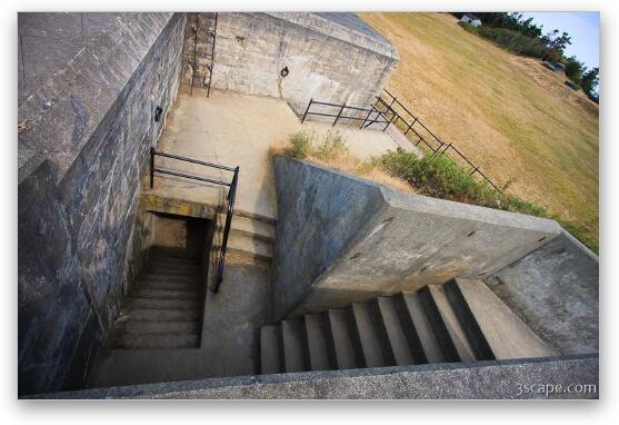 Fort Casey maze of stairs Fine Art Metal Print