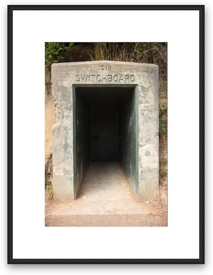 Entrance to underground switchboard, 1918 Framed Fine Art Print