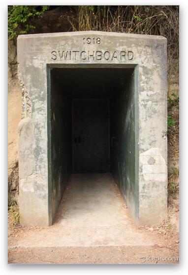 Entrance to underground switchboard, 1918 Fine Art Metal Print