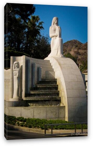 Sculpture fountain outside of Hollywood Bowl Fine Art Canvas Print