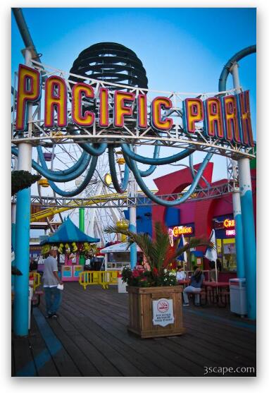 Pacific Park amusement park at Santa Monica Pier Fine Art Metal Print
