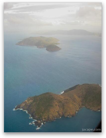 Aerial view of Virgin Islands Fine Art Print