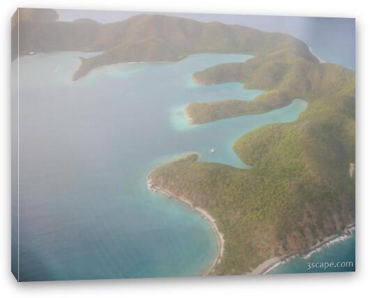 Aerial view of Virgin Islands Fine Art Canvas Print