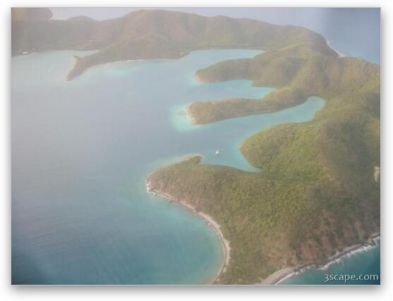 Aerial view of Virgin Islands Fine Art Metal Print