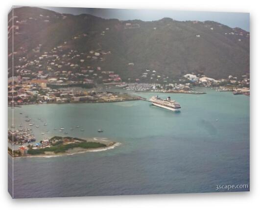 Aerial view of Road Town, Tortola Fine Art Canvas Print