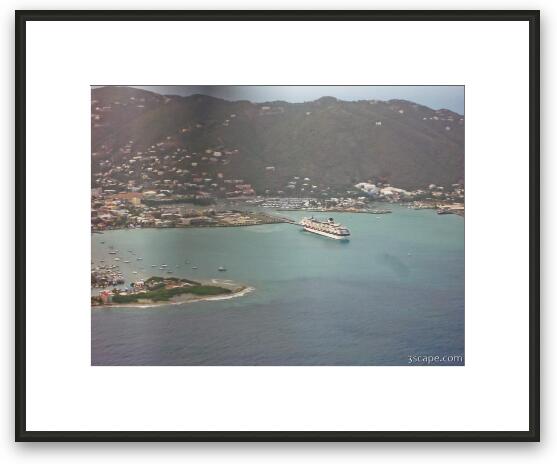 Aerial view of Road Town, Tortola Framed Fine Art Print
