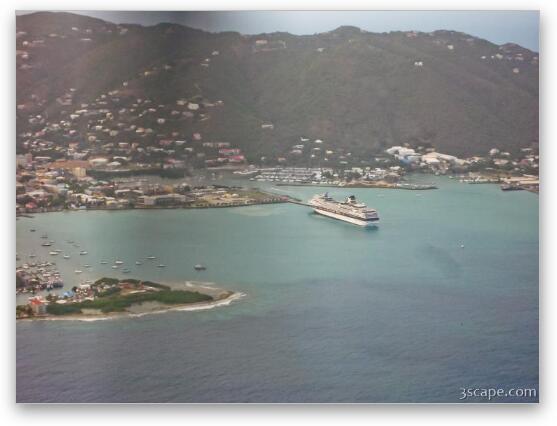 Aerial view of Road Town, Tortola Fine Art Print
