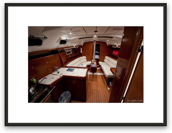 The main cabin of our boat Framed Fine Art Print