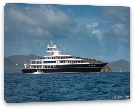 One of many luxury yachts we saw Fine Art Canvas Print