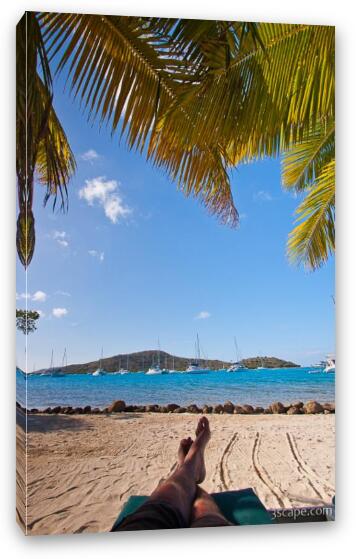Relaxing on the beach Fine Art Canvas Print