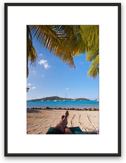 Relaxing on the beach Framed Fine Art Print