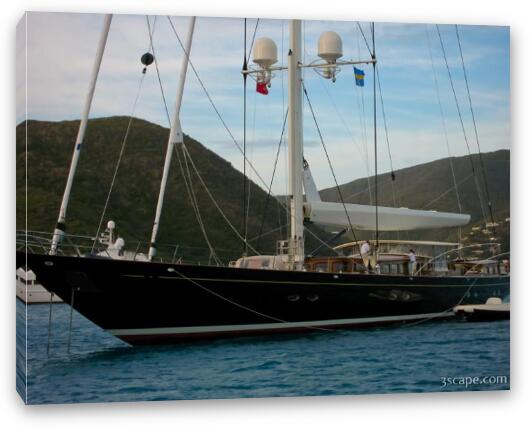 Huge yacht with a crew! Fine Art Canvas Print