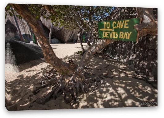 The Baths - trail to cave and Devils Bay Fine Art Canvas Print