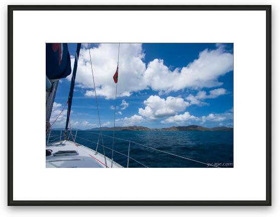 Sailing toward Tortola Framed Fine Art Print