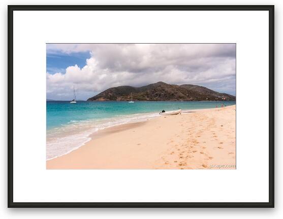The beach on Sandy Cay (Key) Framed Fine Art Print