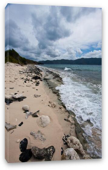 The beach on Sandy Cay (Key) Fine Art Canvas Print