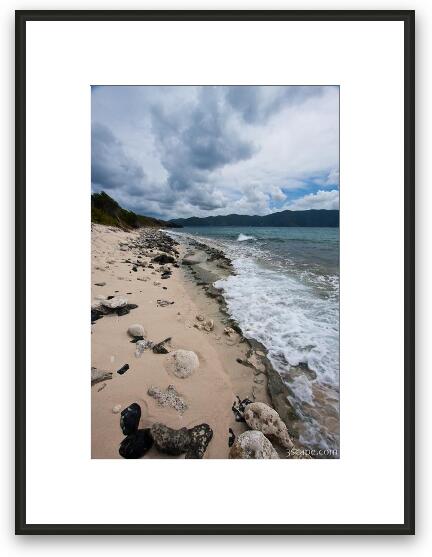The beach on Sandy Cay (Key) Framed Fine Art Print