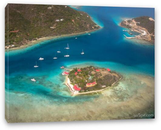Marina Cay aerial Fine Art Canvas Print