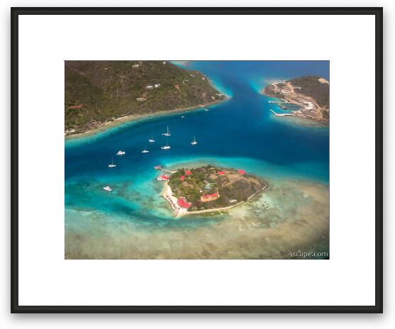 Marina Cay aerial Framed Fine Art Print