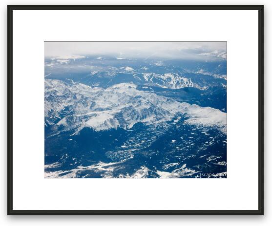 Snow covered Rocky Mountains Framed Fine Art Print