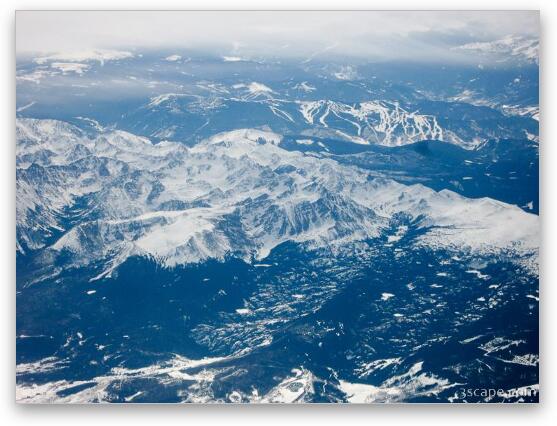 Snow covered Rocky Mountains Fine Art Metal Print
