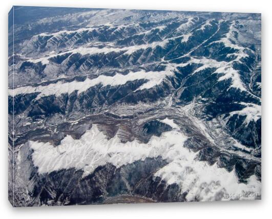 Snow covered Rocky Mountains Fine Art Canvas Print